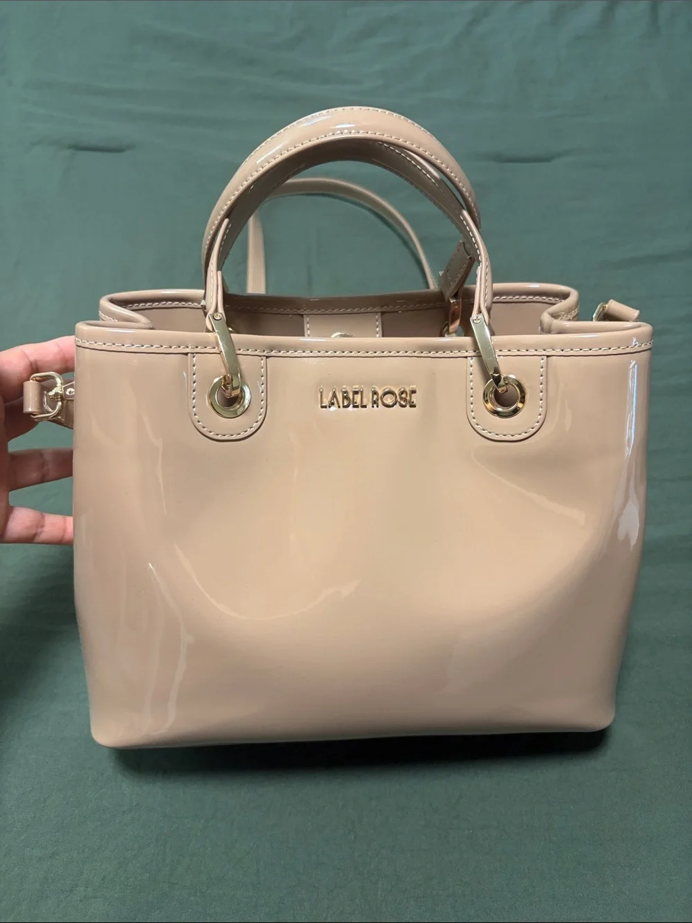 Women's Patent Satchel in Nude